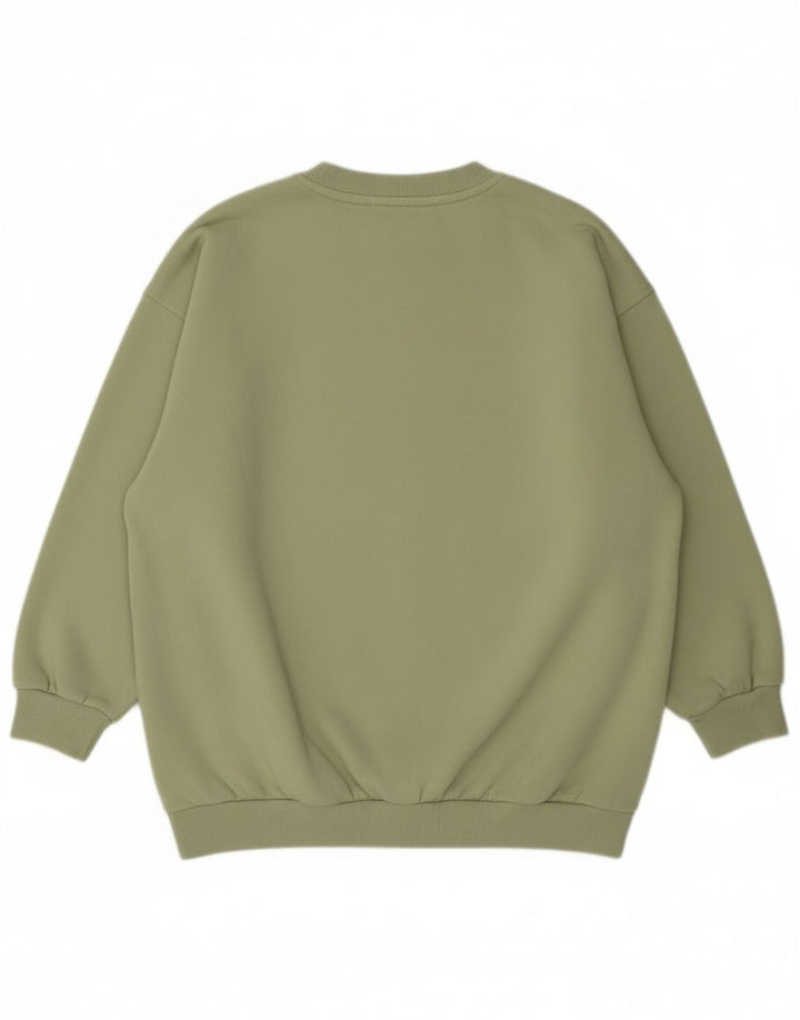 Nike Girls Sweatshirt Jumper 10-11 Years Medium Green Cotton