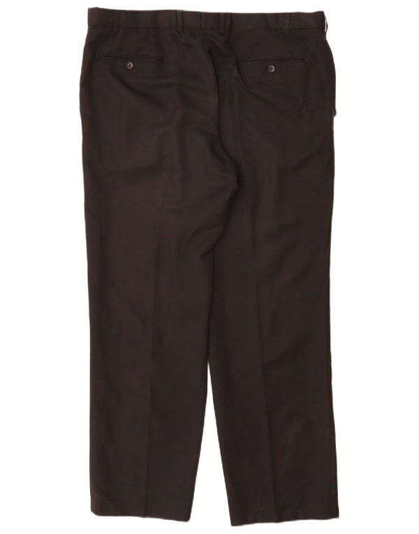 Marks & Spencer Mens Straight Chino Trousers W38 L31 Black Polyester