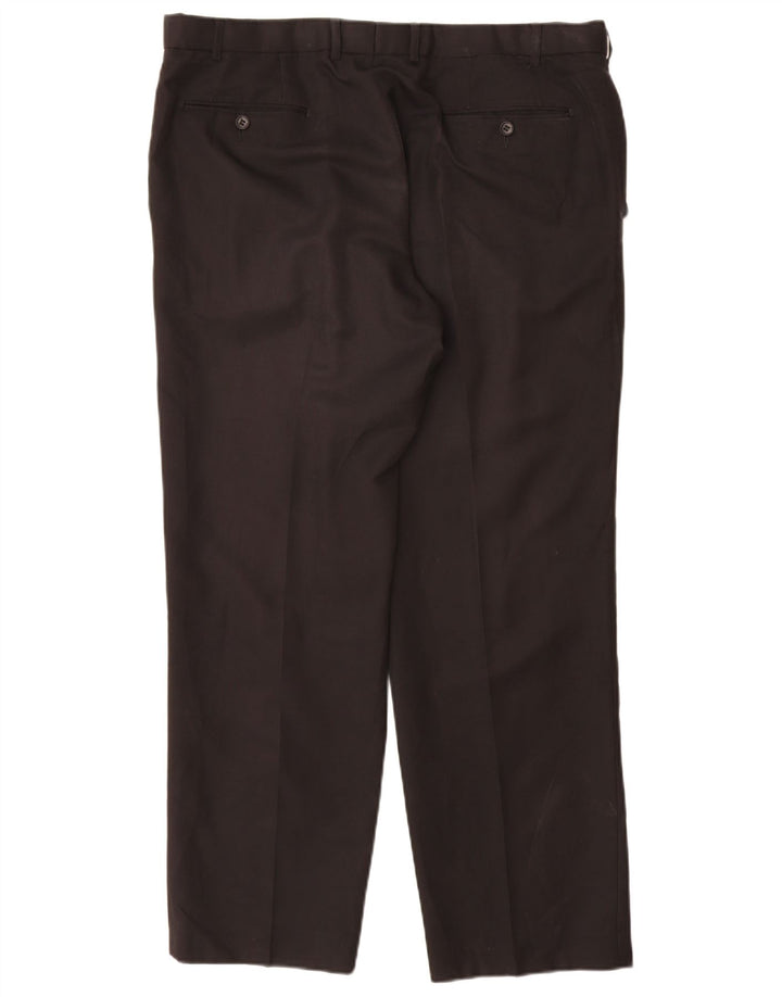 Marks & Spencer Mens Straight Chino Trousers W38 L31 Black Polyester