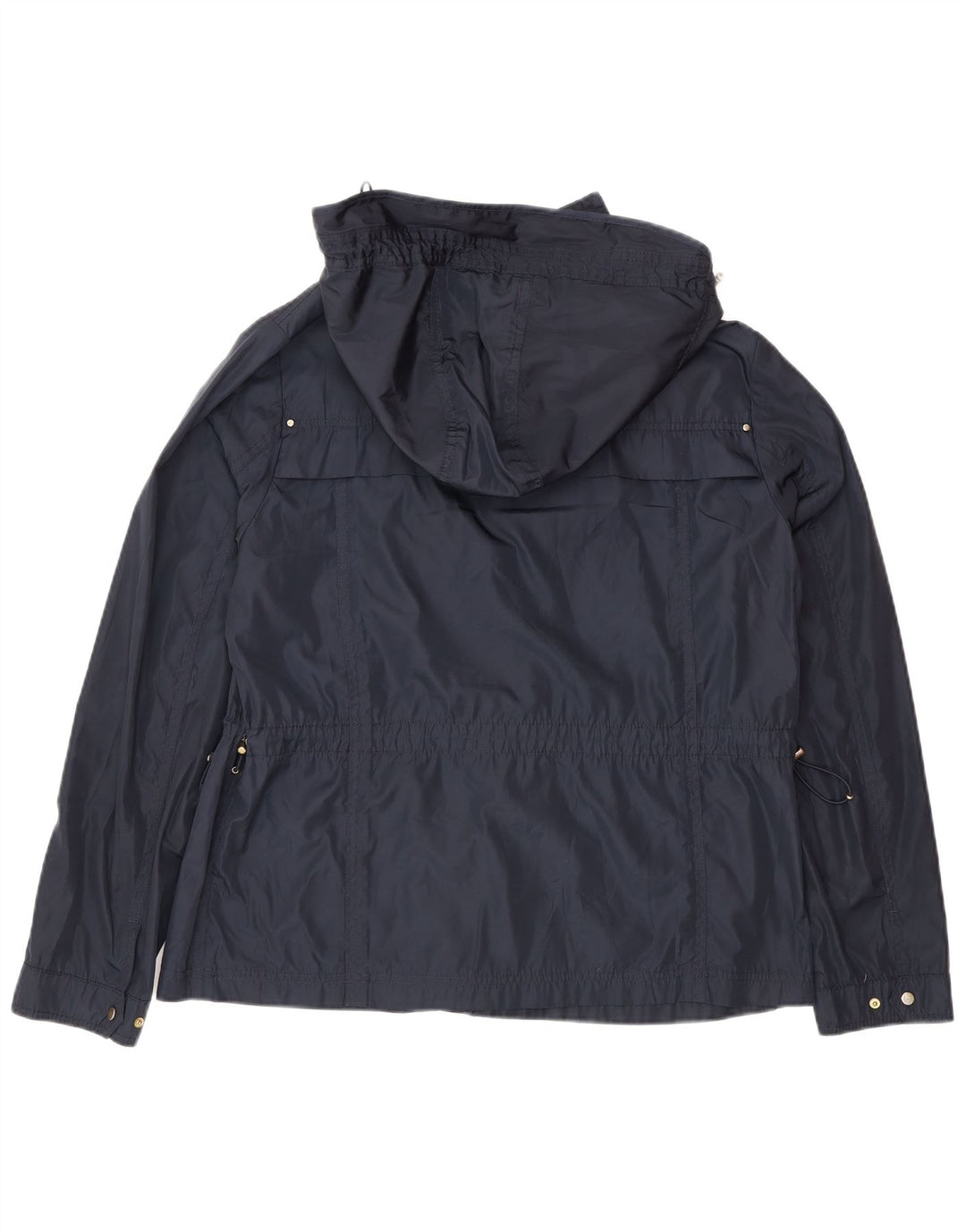 Zara Womens Hooded Utility Jacket UK 18 XL Navy Blue Polyester