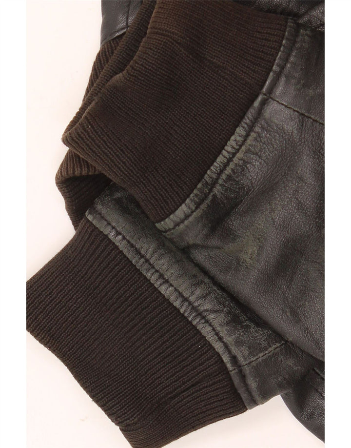 Zen Mens Leather Jacket IT 54 XL Black Leather