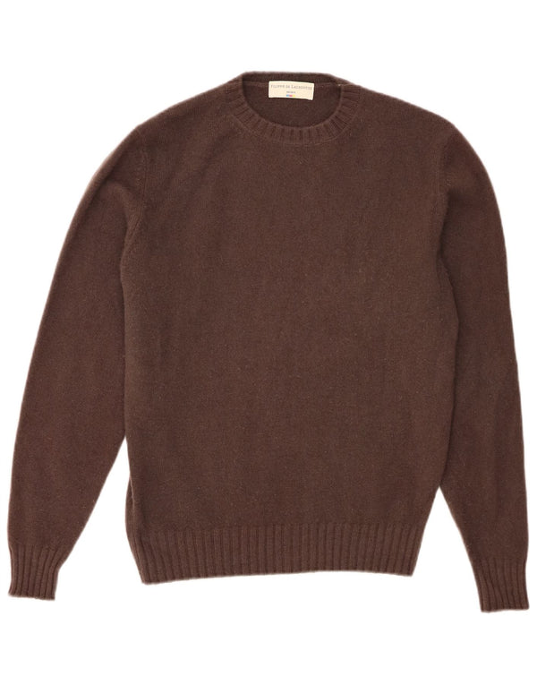 Filippo De Laurentiis Mens Crew Neck Jumper Sweater IT 50 Medium Brown