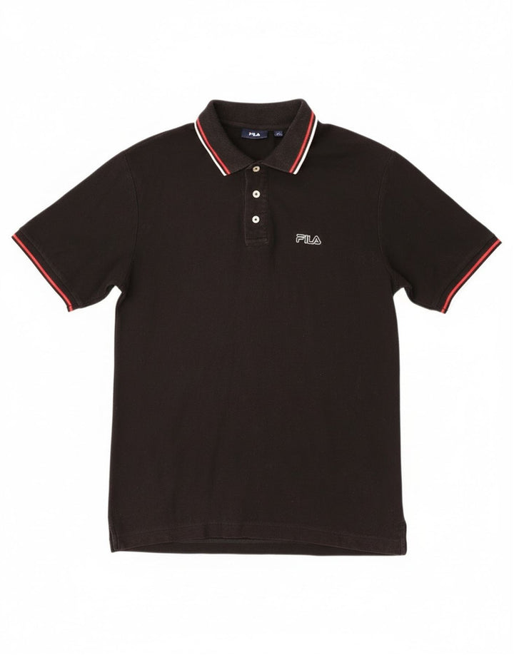 Fila Mens Polo Shirt Medium Black Cotton