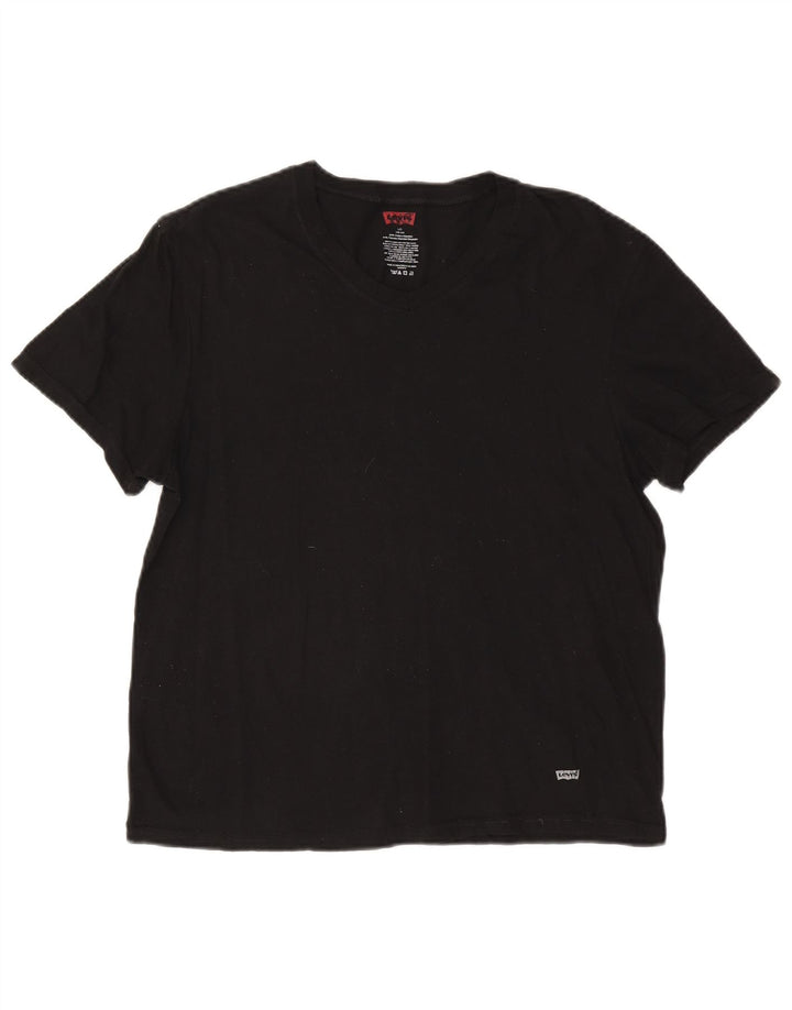 Levi's Womens T-Shirt Top EU 42/44 Large Black Cotton
