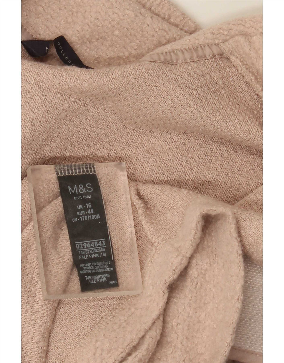 Marks & Spencer Womens Longline Cardigan Sweater UK 16 Large Pink Polyester