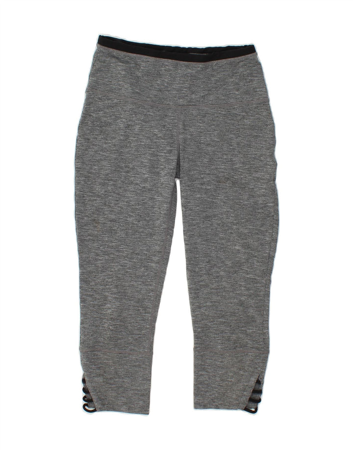 PRANA Womens Capri Leggings UK 10 Small Grey Flecked Polyester Vintage Prana and Second-Hand Prana from Messina Hembry 