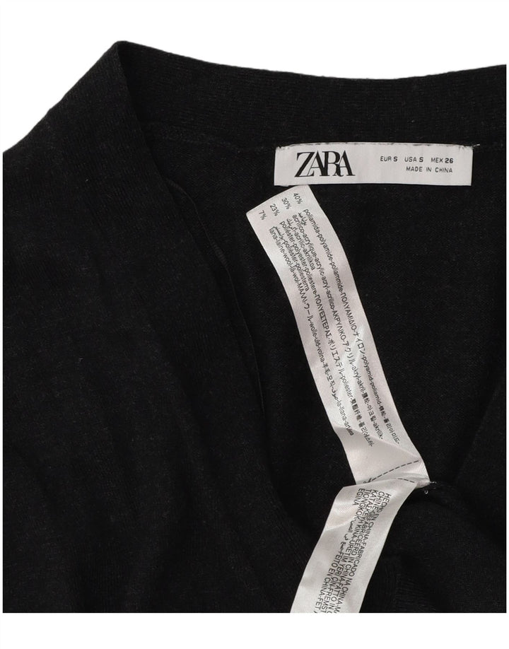 Zara Womens Longline Oversized Cardigan Sweater UK 10 Small Grey Polyester