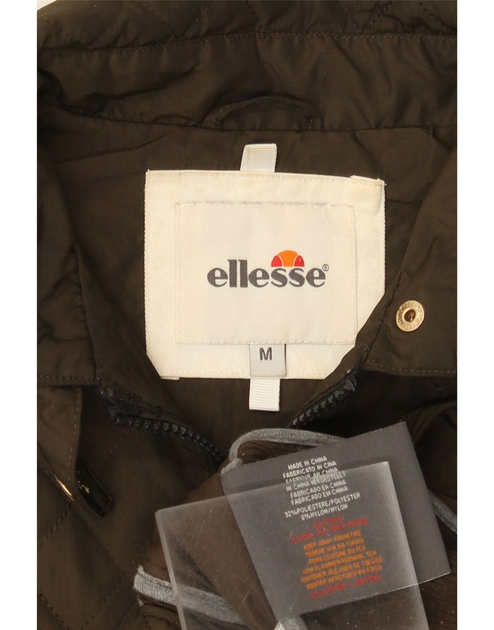 Ellesse Womens Quilted Jacket UK 12 Medium Brown Polyester
