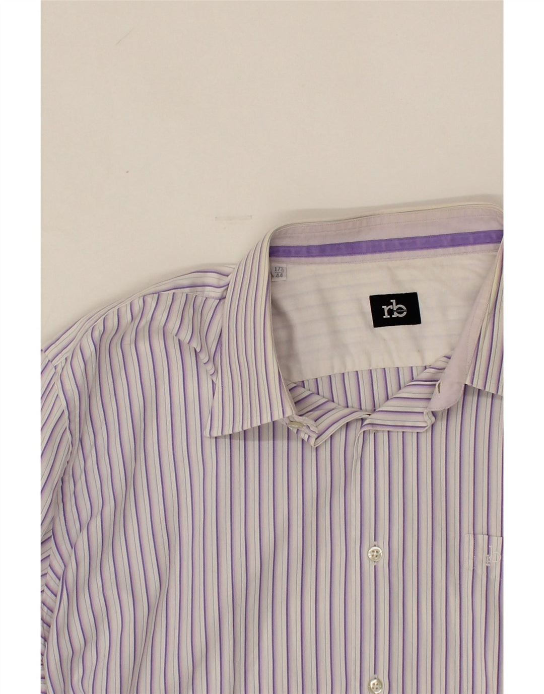 ROCCOBAROCCO Mens Shirt Size 44 17 1/2 XL Purple Striped Vintage Roccobarocco and Second-Hand Roccobarocco from Messina Hembry 