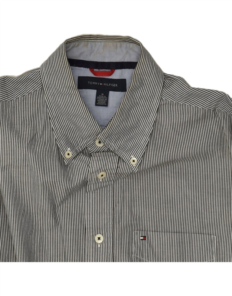 TOMMY HILFIGER Mens Shirt Medium Navy Blue Pinstripe Cotton Vintage Tommy Hilfiger and Second-Hand Tommy Hilfiger from Messina Hembry 