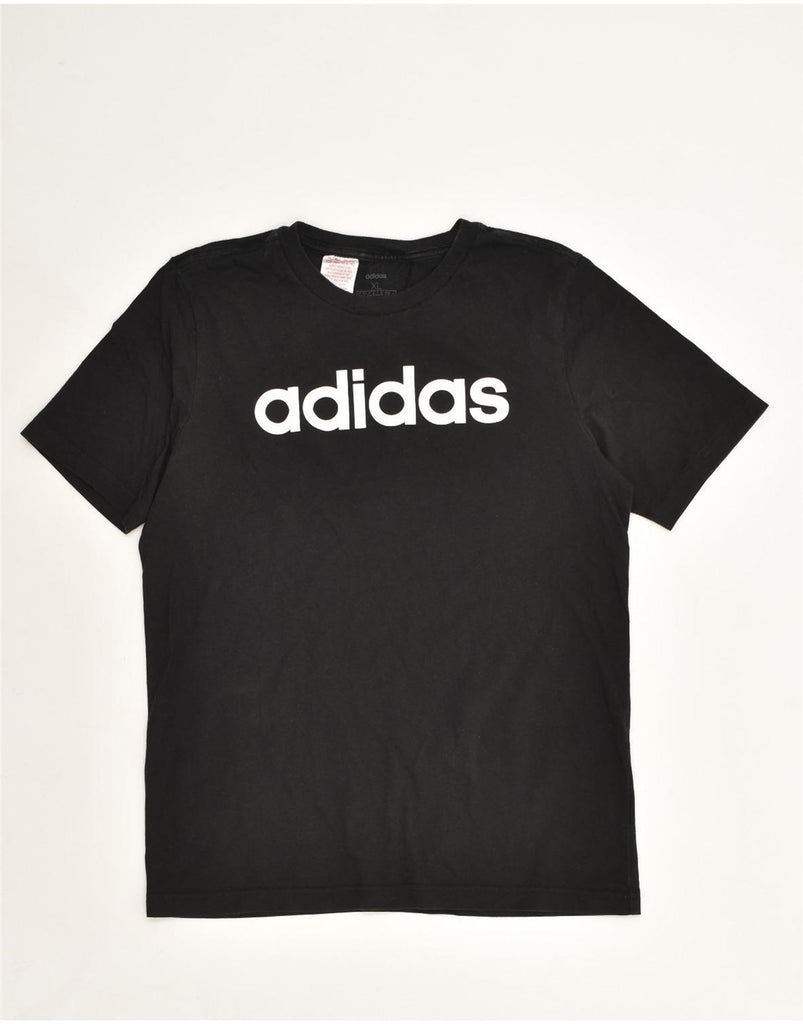 ADIDAS Boys Graphic T-Shirt Top 15-16 Years XL Black | Vintage Adidas | Thrift | Second-Hand Adidas | Used Clothing | Messina Hembry 