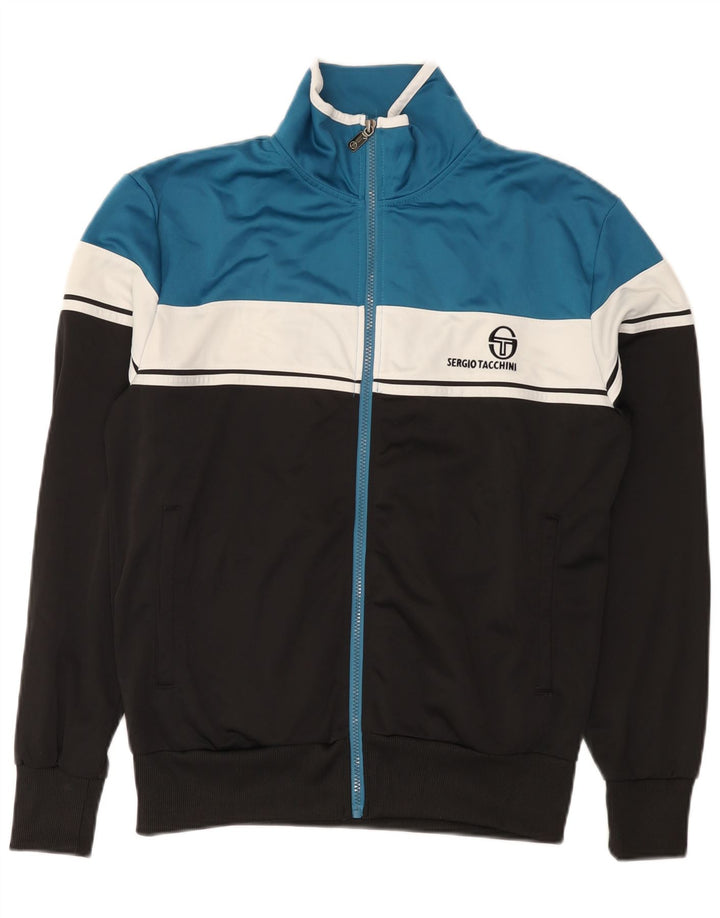 Sergio Tacchini Mens Tracksuit Top Jacket Medium Black Colourblock