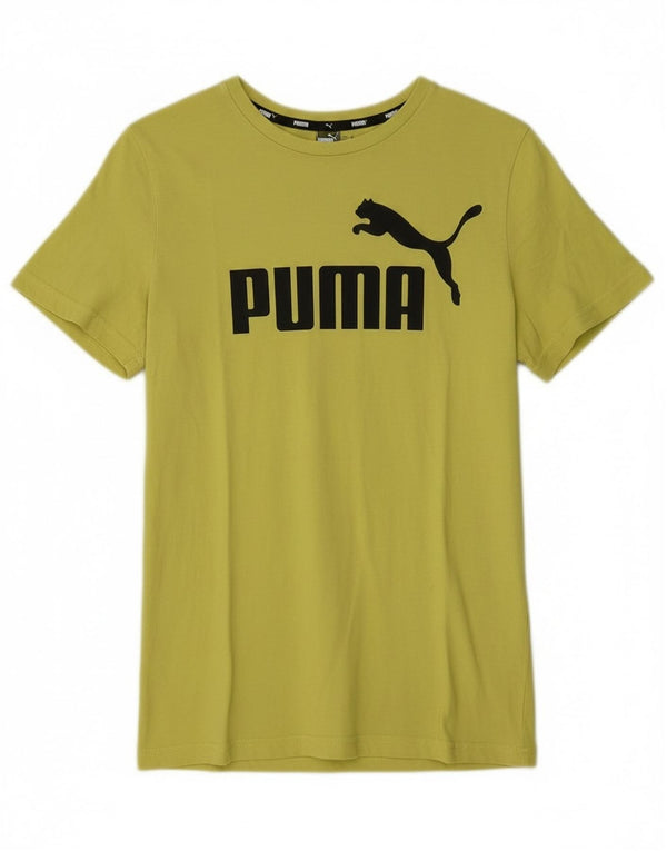 Puma Boys Graphic T-Shirt Top 13-14 Years  Green Cotton