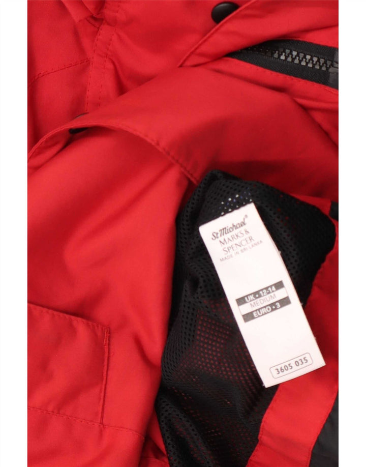 Marks & Spencer Womens Oversized Raincoat UK 12/14 Medium Red Polyester