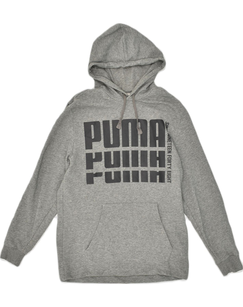 PUMA Mens Graphic Hoodie Jumper Small Grey Cotton | Vintage Puma | Thrift | Second-Hand Puma | Used Clothing | Messina Hembry 