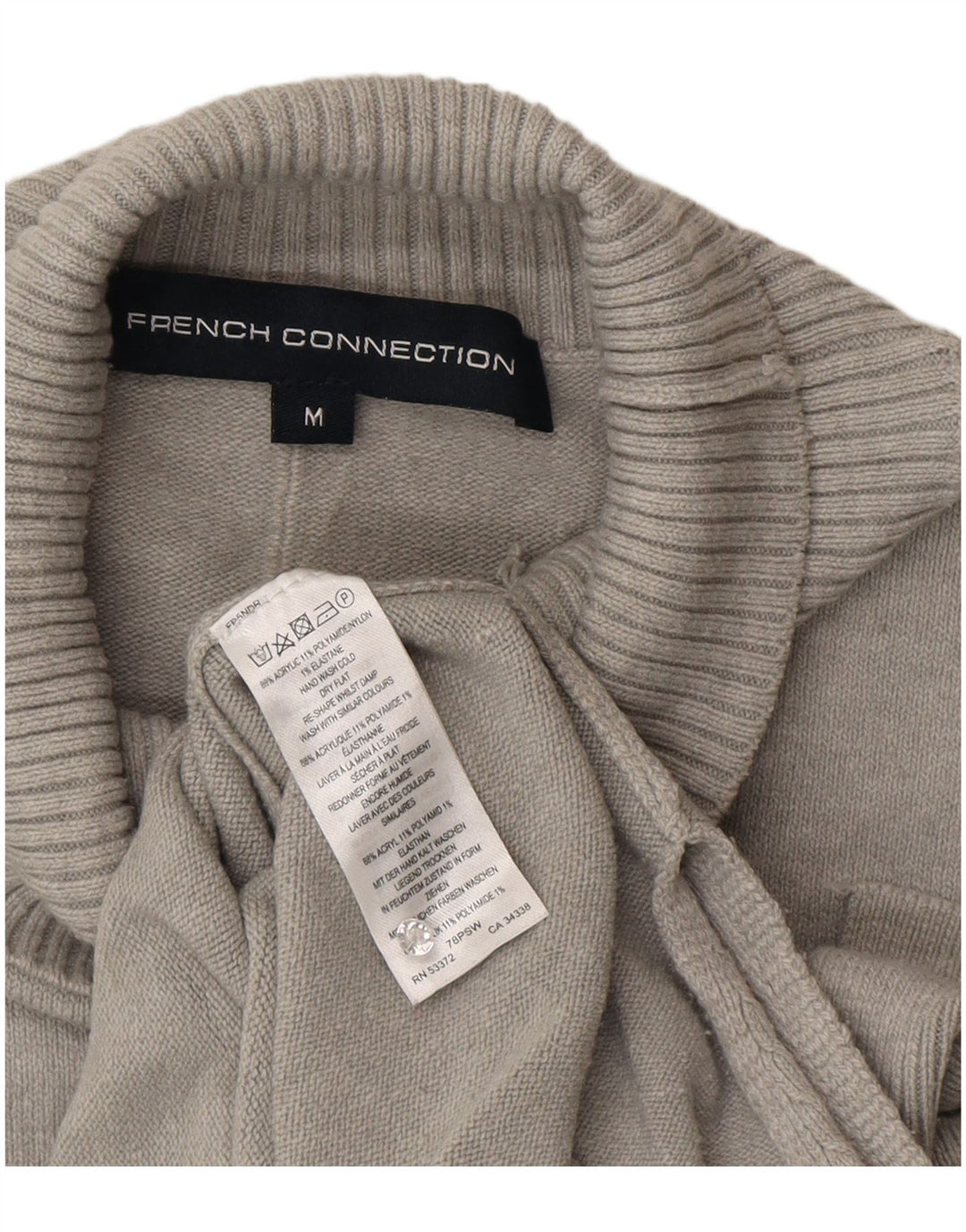 French Connection Womens Turtle Neck Jumper Sweater UK 14 Medium Grey