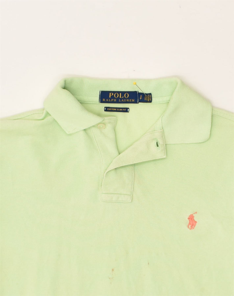 POLO RALPH LAUREN Mens Custom Slim Fit Polo Shirt Small Green Cotton | Vintage Polo Ralph Lauren | Thrift | Second-Hand Polo Ralph Lauren | Used Clothing | Messina Hembry 