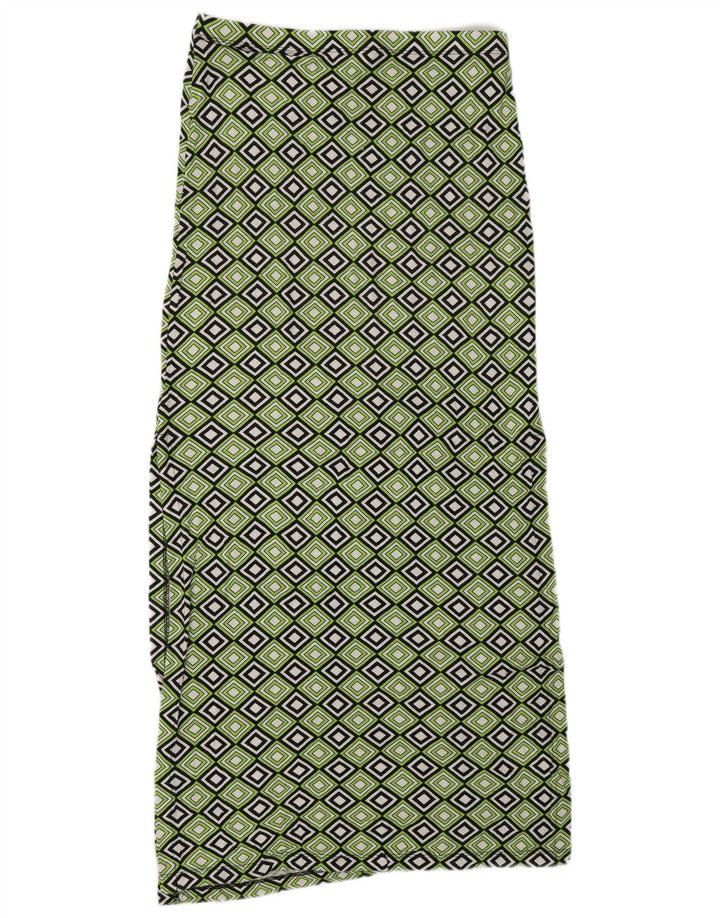 MICHAEL KORS Womens Maxi Skirt Medium W30  Green Geometric