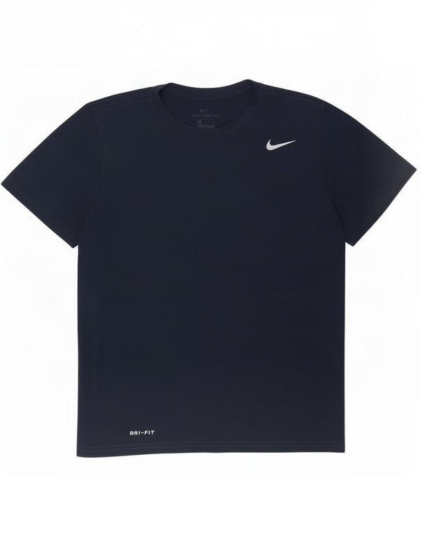Nike Mens Dri Fit T-Shirt Top Small Navy Blue Polyester