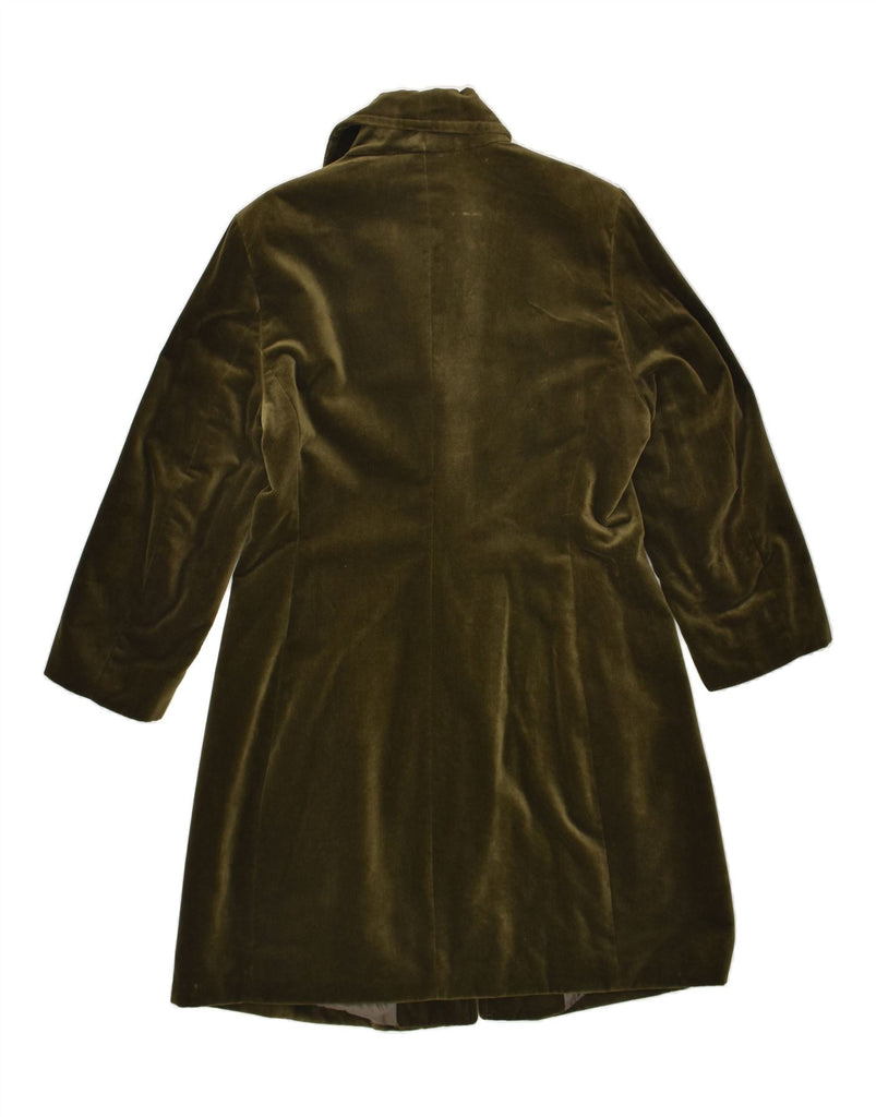 VINTAGE Womens Velvet Overcoat IT 46 Large Khaki Cotton | Vintage Vintage | Thrift | Second-Hand Vintage | Used Clothing | Messina Hembry 