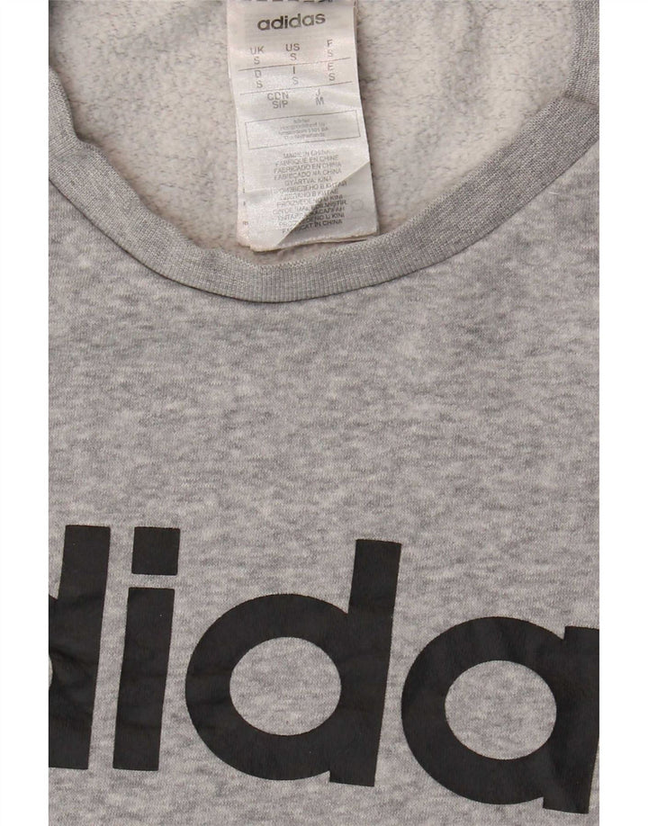 Adidas Mens Graphic Sweatshirt Jumper Small Grey Cotton