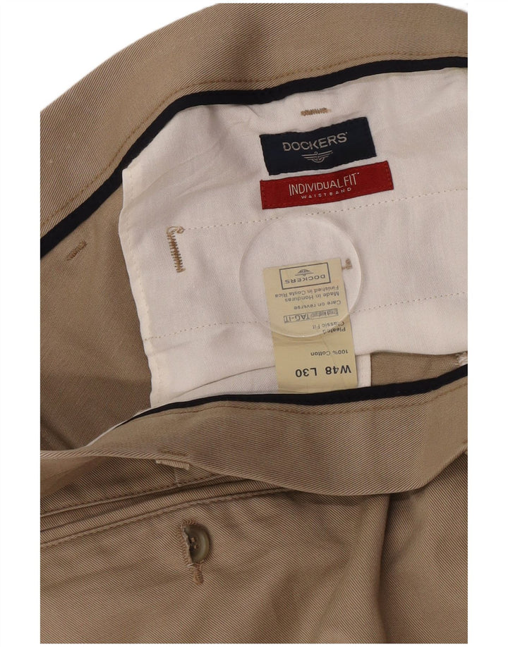 Dockers Mens Pegged Chino Trousers W48 L30 Brown Cotton