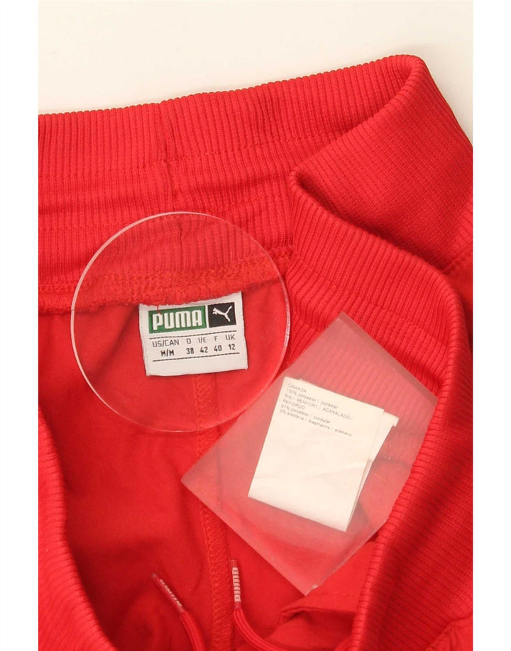 Puma Womens Tracksuit Trousers UK 12 Medium Red Colourblock Polyester
