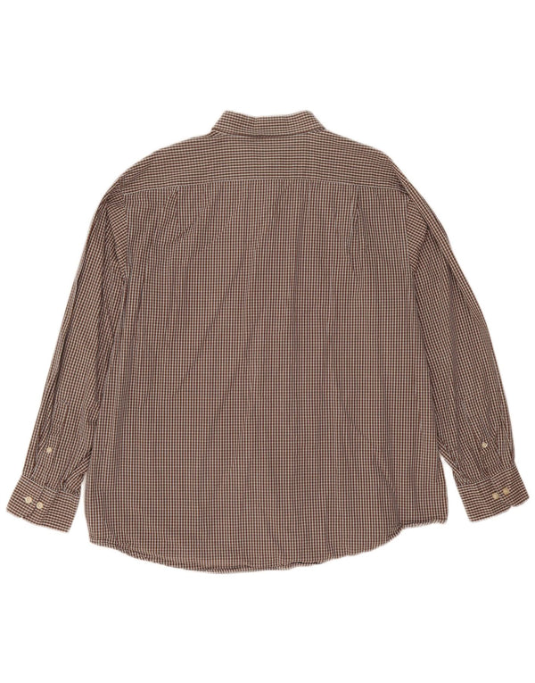 Izod Mens Shirt XL Brown Check Cotton