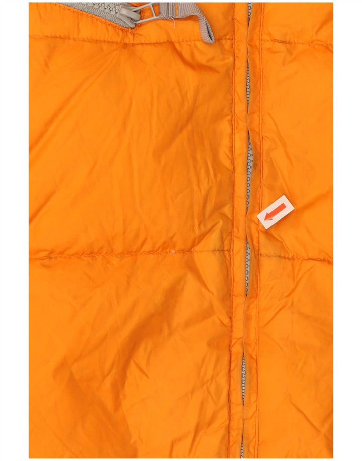 Vintage Mens Graphic Hooded Padded Jacket UK 42 XL Orange Polyester