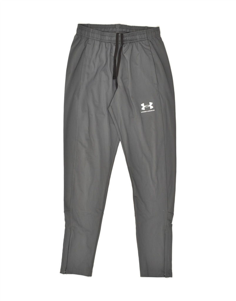 UNDER ARMOUR Mens Graphic Tracksuit Trousers Small Grey Polyester | Vintage Under Armour | Thrift | Second-Hand Under Armour | Used Clothing | Messina Hembry 