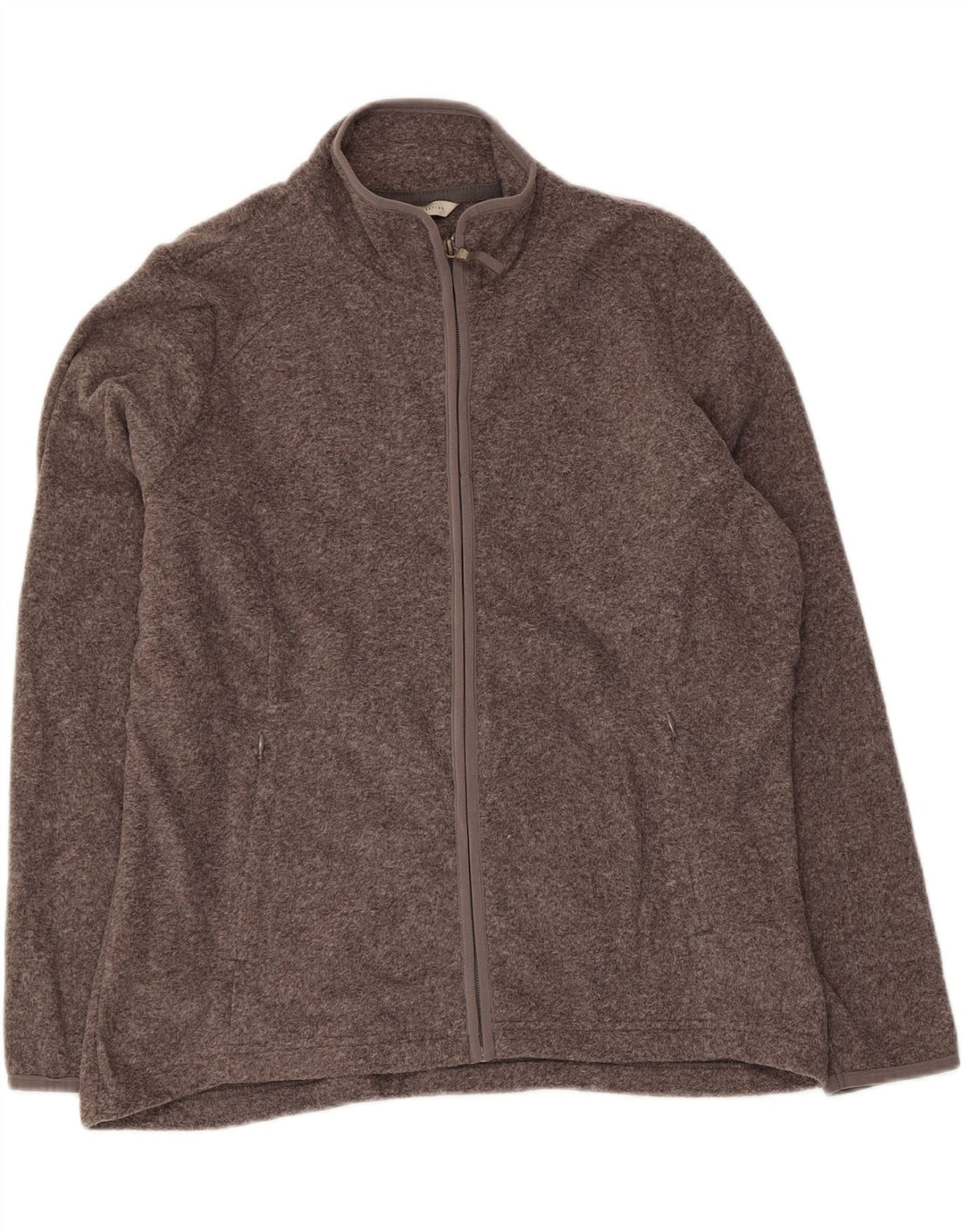 Marks & Spencer Womens Fleece Jacket UK 16 Large  Grey Flecked Polyester