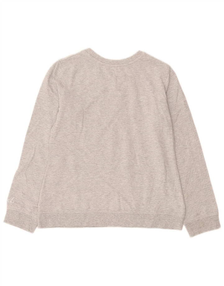 Saltrock Womens Sweatshirt Jumper UK 10 Small Grey Flecked Cotton