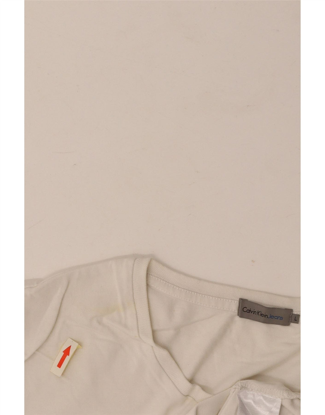 CALVIN KLEIN JEANS Mens Graphic T-Shirt Top Large White Cotton