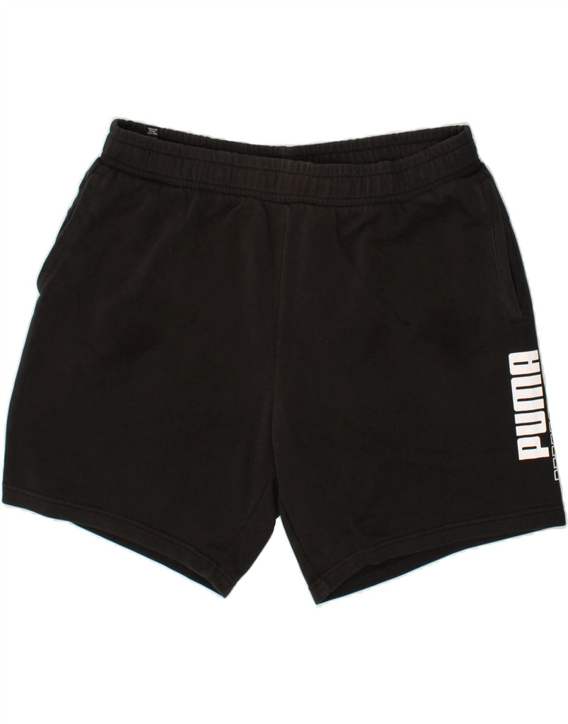 PUMA Mens Graphic Sport Shorts 2XL Black Cotton | Vintage Puma | Thrift | Second-Hand Puma | Used Clothing | Messina Hembry 