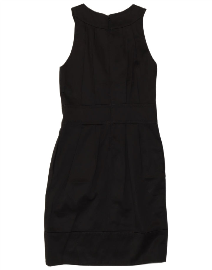 Massimo Dutti Womens Sleeveless Sheath Dress EU 38 Small Black Cotton