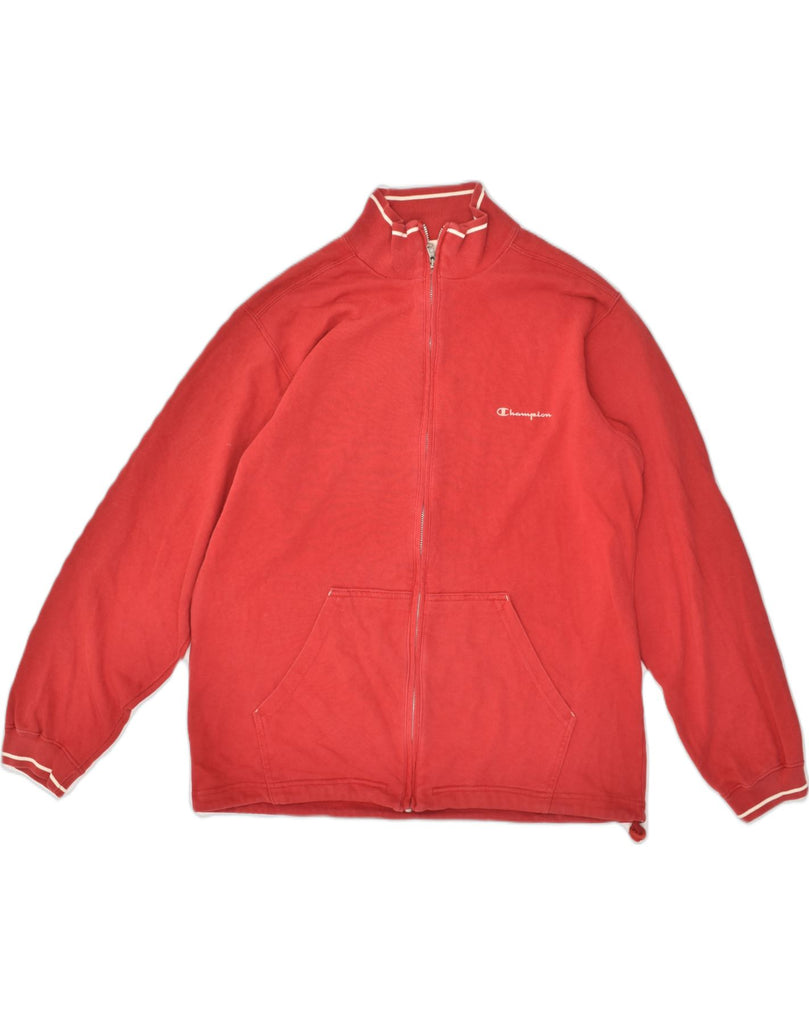 CHAMPION Mens Tracksuit Top Jacket Large Red Cotton | Vintage Champion | Thrift | Second-Hand Champion | Used Clothing | Messina Hembry 