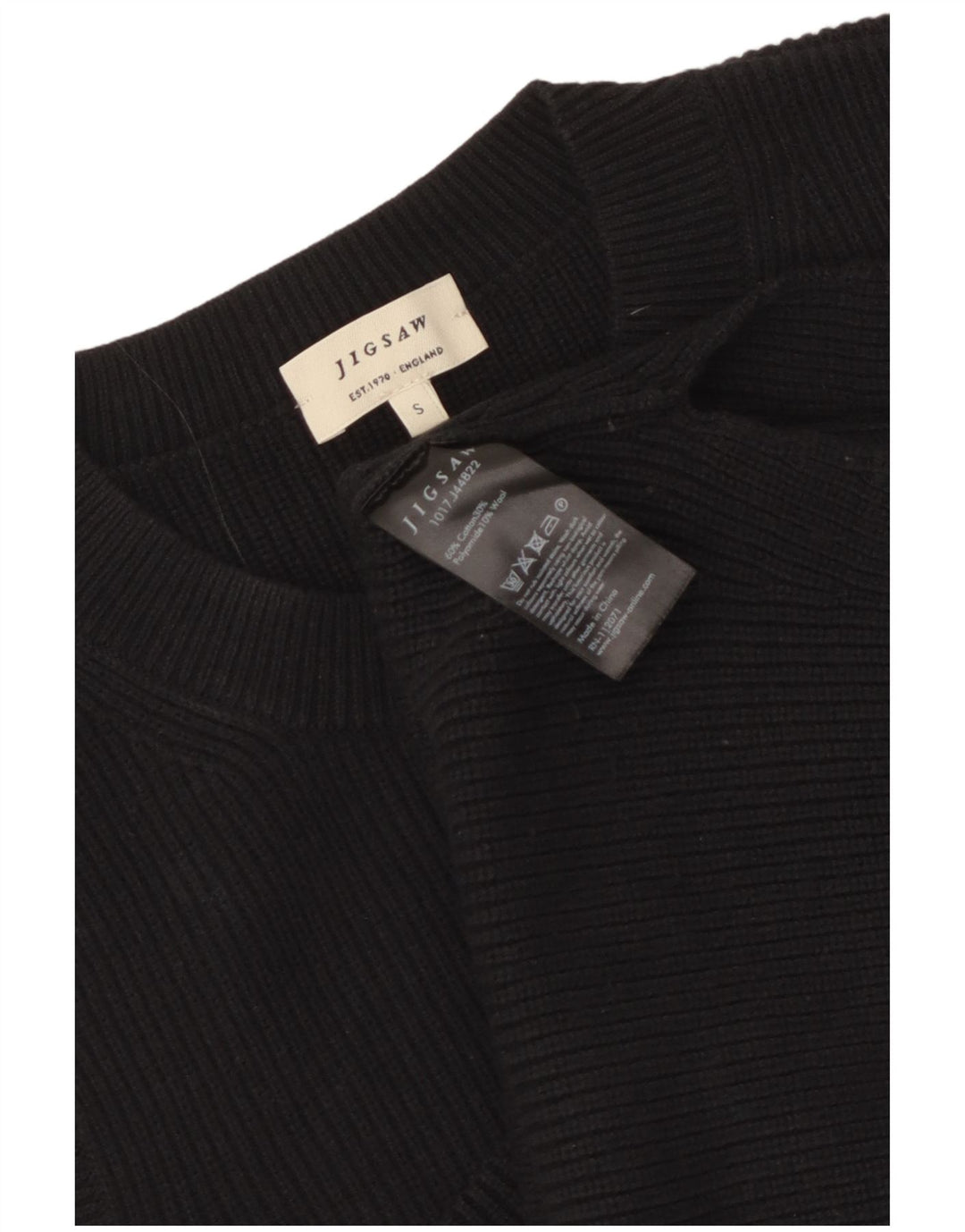 JIGSAW Womens Vest Tank Top UK 10 Small Black Cotton