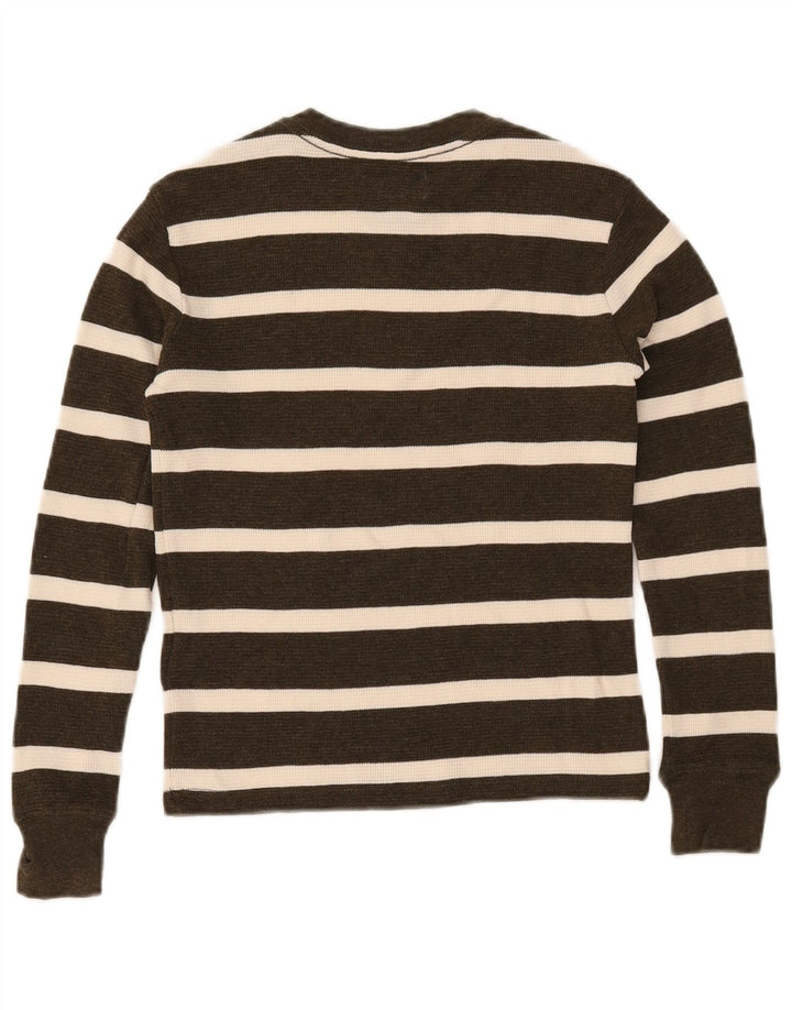 POLO RALPH LAUREN Boys Boat Neck Jumper Sweater 7-8 Years Small Khaki