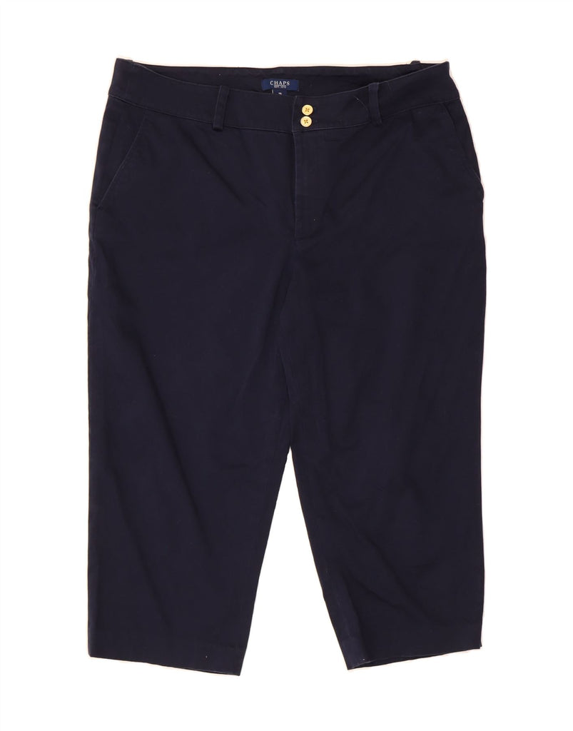CHAPS Womens Straight Capri Trousers US 16 2XL W38 L20 Navy Blue Cotton Vintage Chaps and Second-Hand Chaps from Messina Hembry 