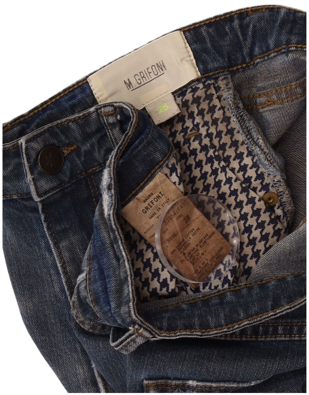M.Grifoni Womens Slim Jeans W28 L26 Blue Cotton
