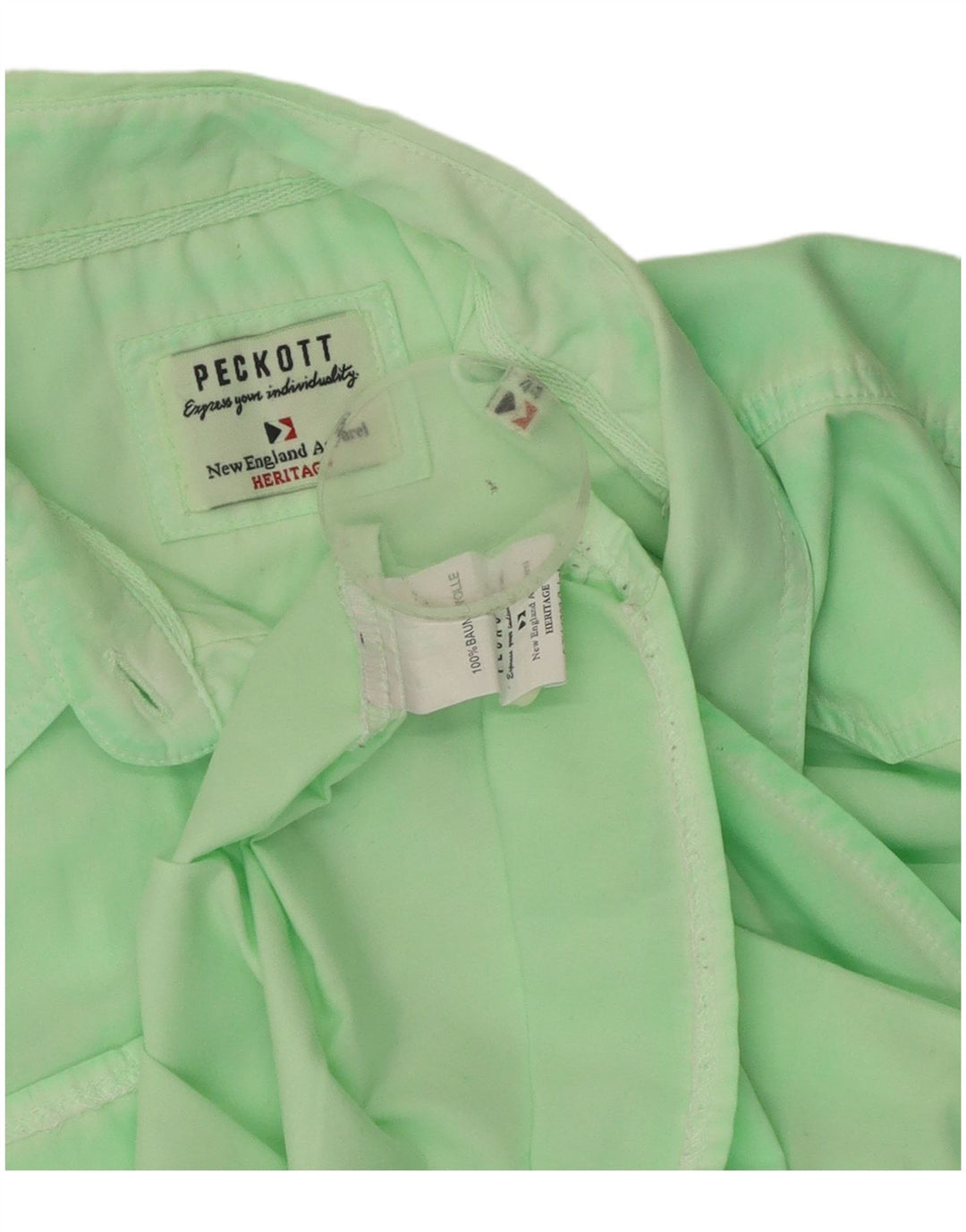 Peckott Womens Heritage Short Sleeve Shirt IT 44 Medium Green Cotton
