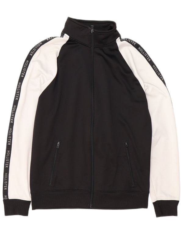 HOLLISTER Womens Tracksuit Top Jacket UK 14 Medium Black Colourblock