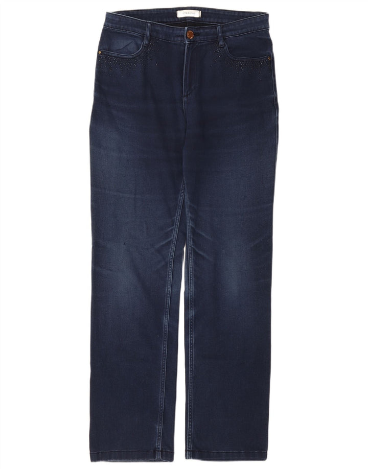 Marks & Spencer Womens Straight Jeans UK 12 Medium W30 L30 Blue Cotton