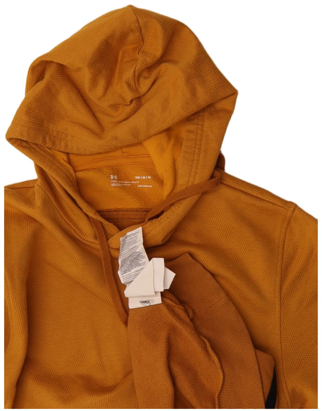 Under Armour Mens Hoodie Jumper Medium Orange Colourblock Cotton