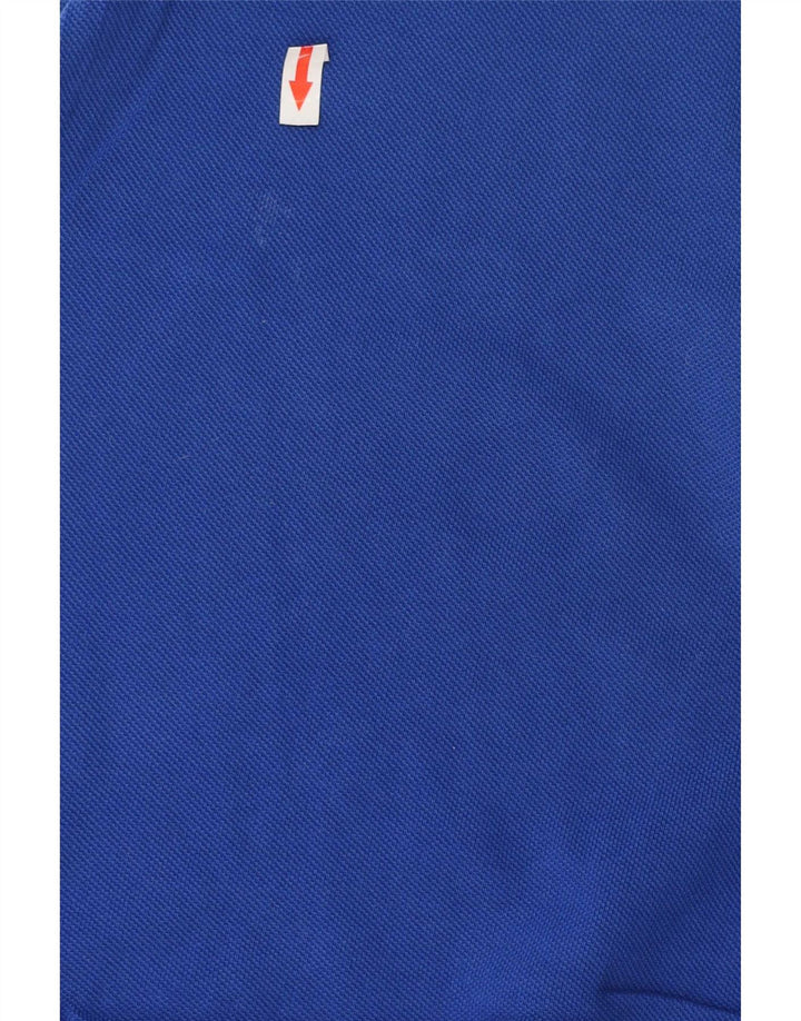 Fred Perry Mens Polo Shirt Large Blue Striped Cotton