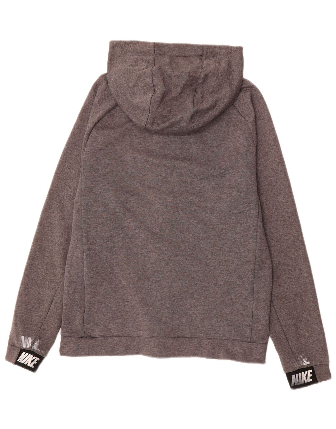 NIKE Mens Zip Hoodie Sweater Small Grey Colourblock Cotton