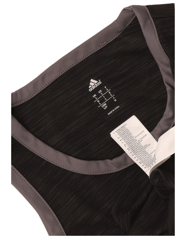 Adidas Mens Vest Top Small Black Flecked Polyester