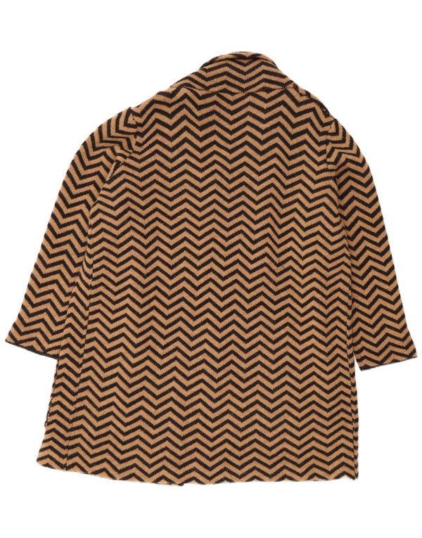 Fiorella Rubino Womens Longline Cardigan Sweater UK 18 XL Brown Chevron