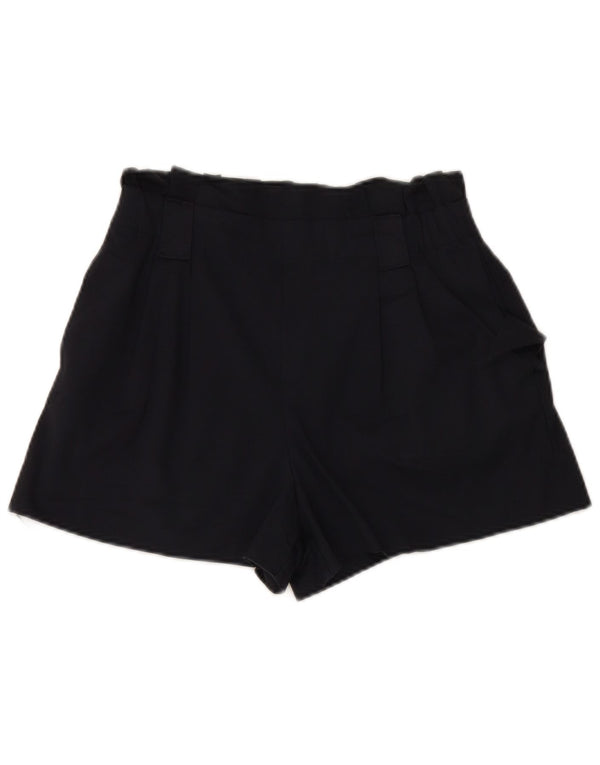 Zara Womens High Waist Casual Shorts Medium W27 Navy Blue Cotton