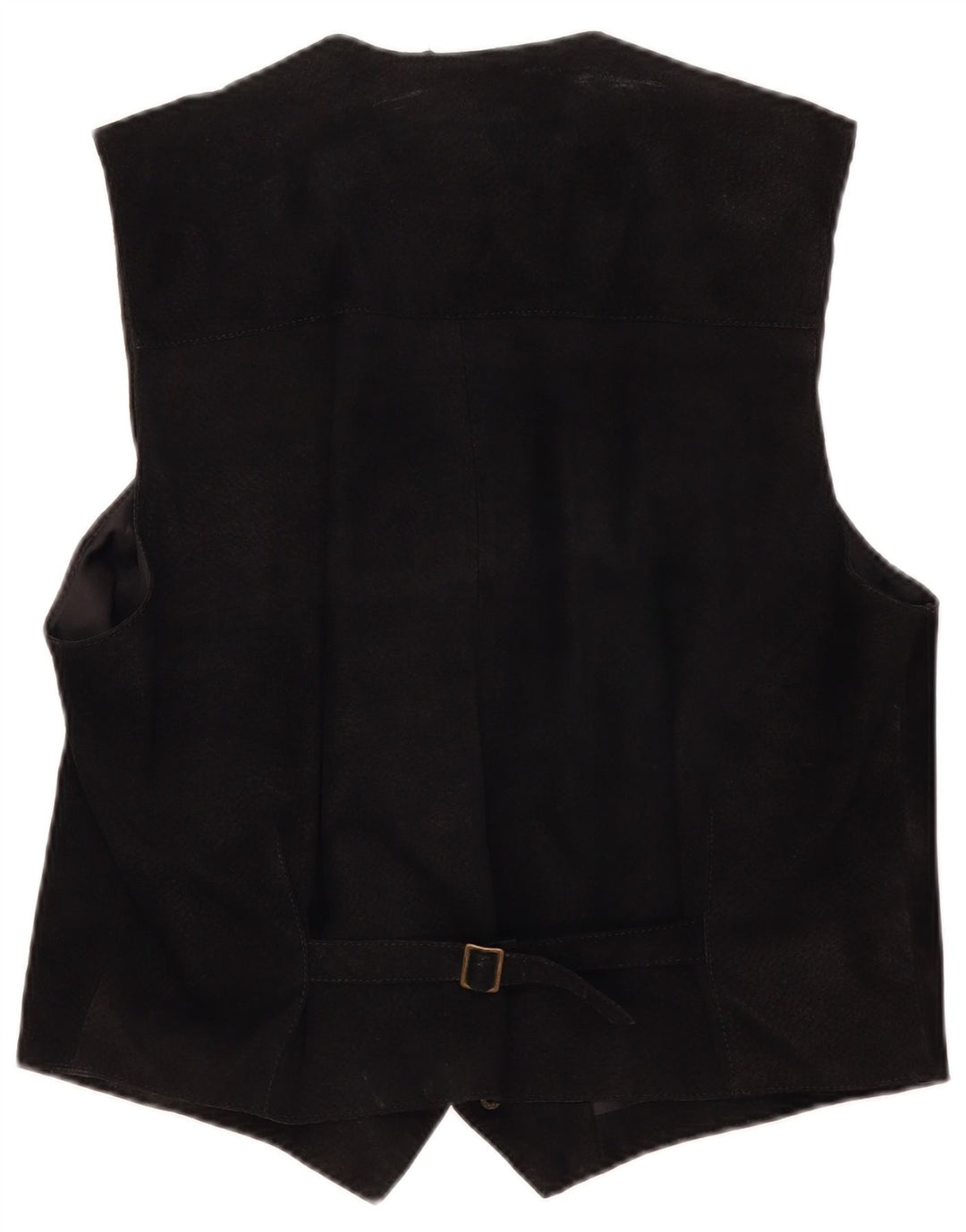 John Monroe Mens Suede Waistcoat Medium Black Leather